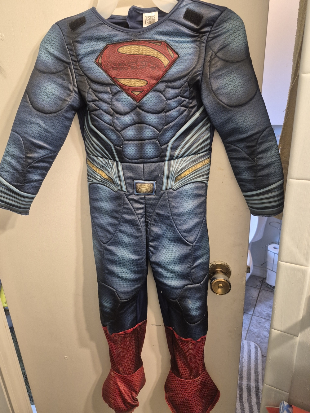 Kids Blue and Red Superman Muscle Costume